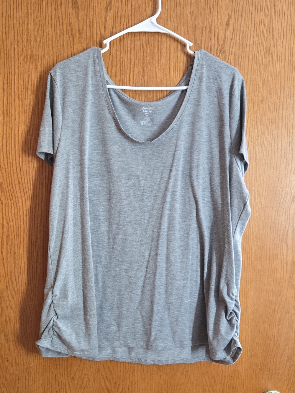 Everyday Ruched Side Short-Sleeve Top - Gray